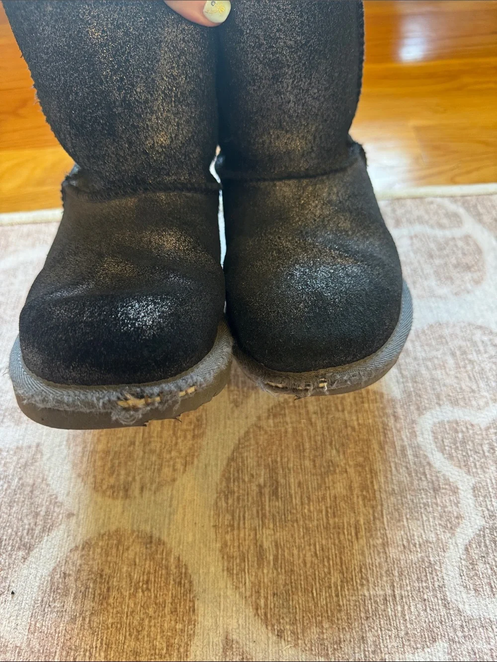 UGG Black Shimmer short boot size 3